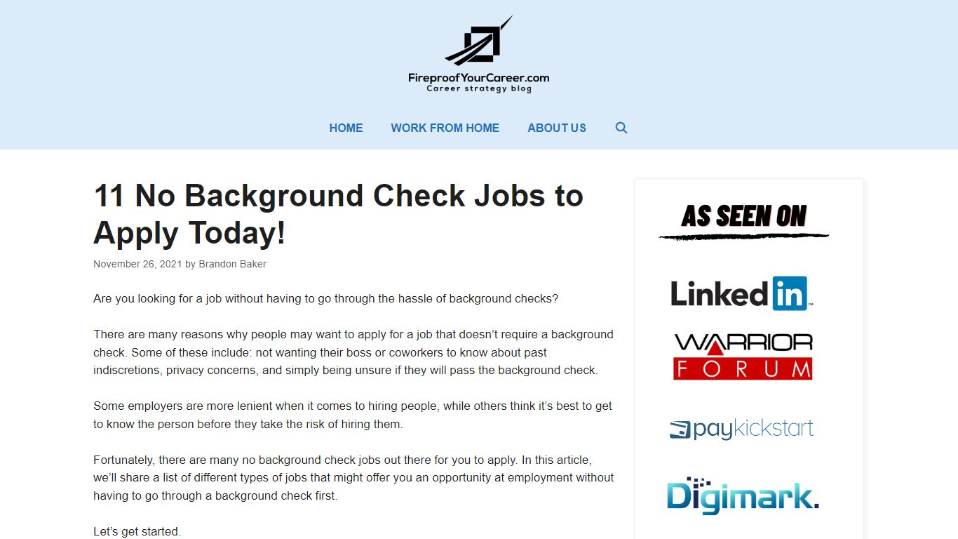 11 No Background Check Jobs to Apply Today! - Fireproof Your Career